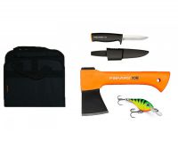 Набор Fiskars(Топор XXS-X5+Нож+Перчатки+Блесна/воблер RAPALA) (129044)